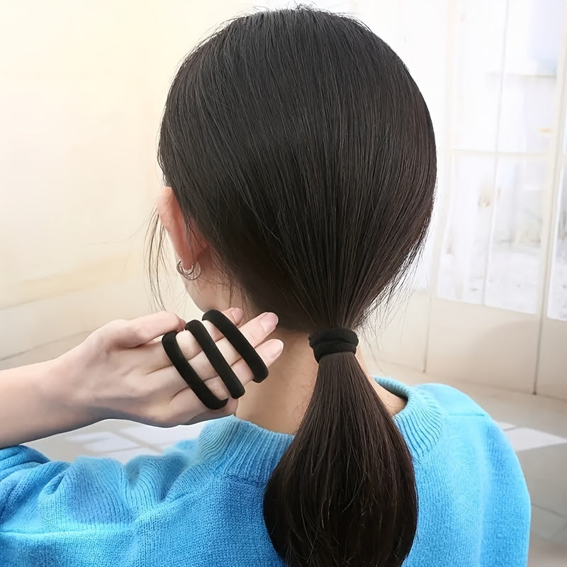 Simple Black Hair Rubber Bands for Women/Girls