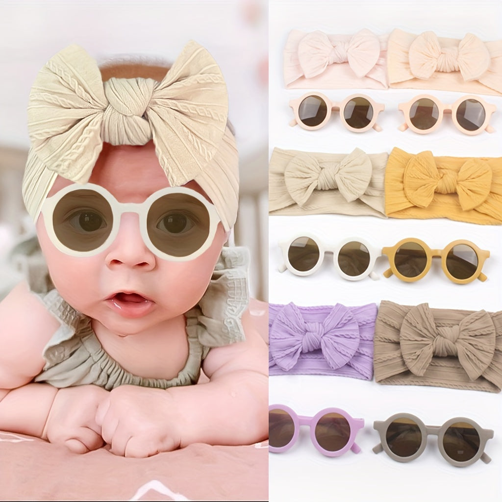 Baby Girl Bow Headband & Sun Glasses Set