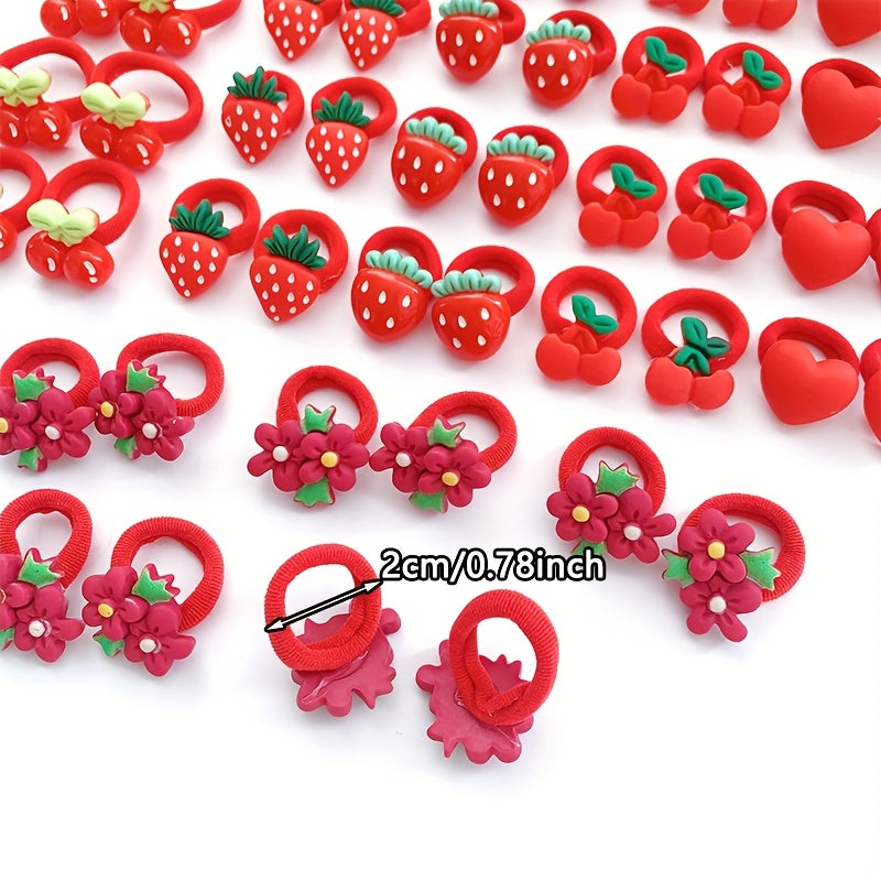 Cute Strawberry Hair Ties for Girls