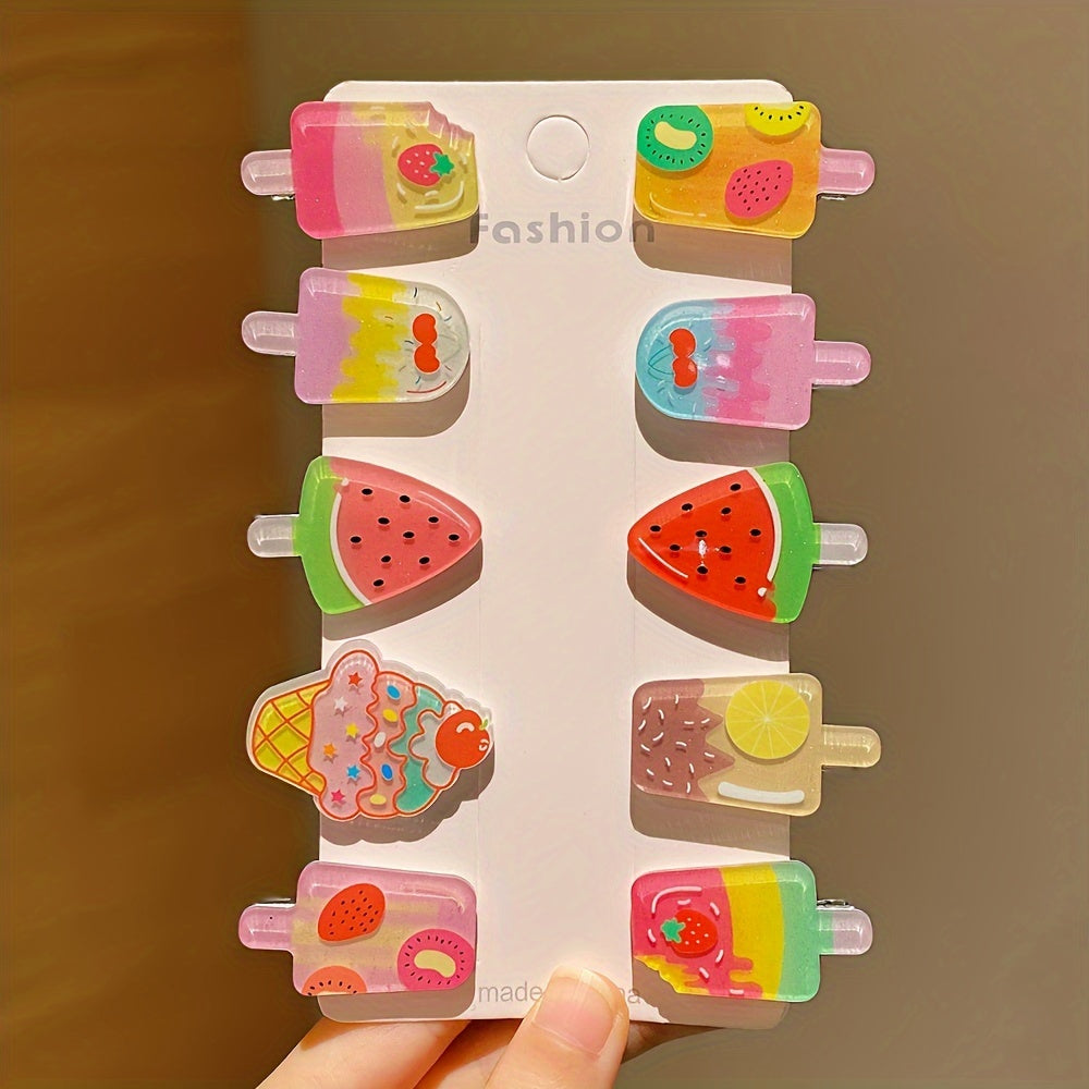 Cute Popsicle Acrylic Hair Clips - Girls/Women