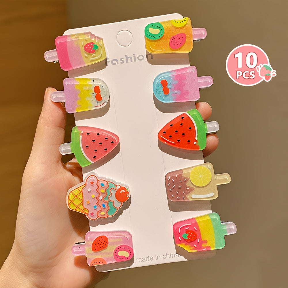 Cute Popsicle Acrylic Hair Clips - Girls/Women