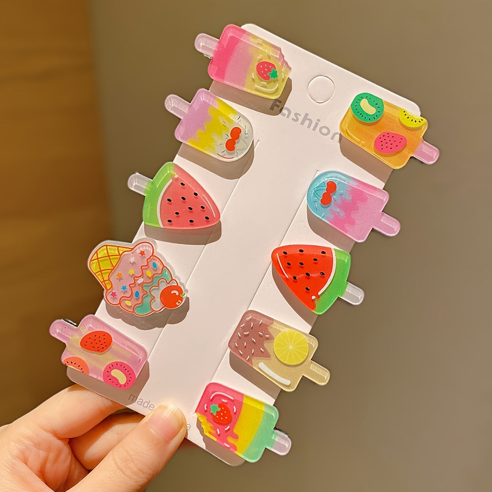 Cute Popsicle Acrylic Hair Clips - Girls/Women