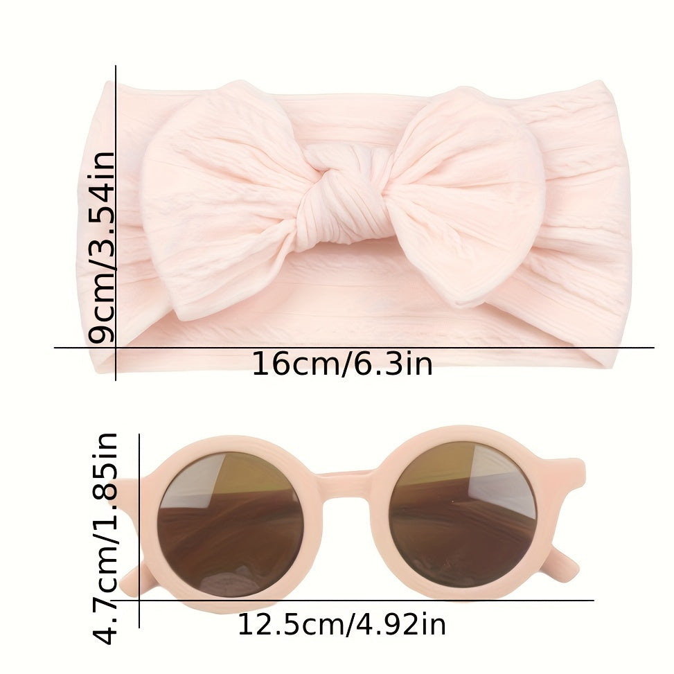Baby Girl Bow Headband & Sun Glasses Set