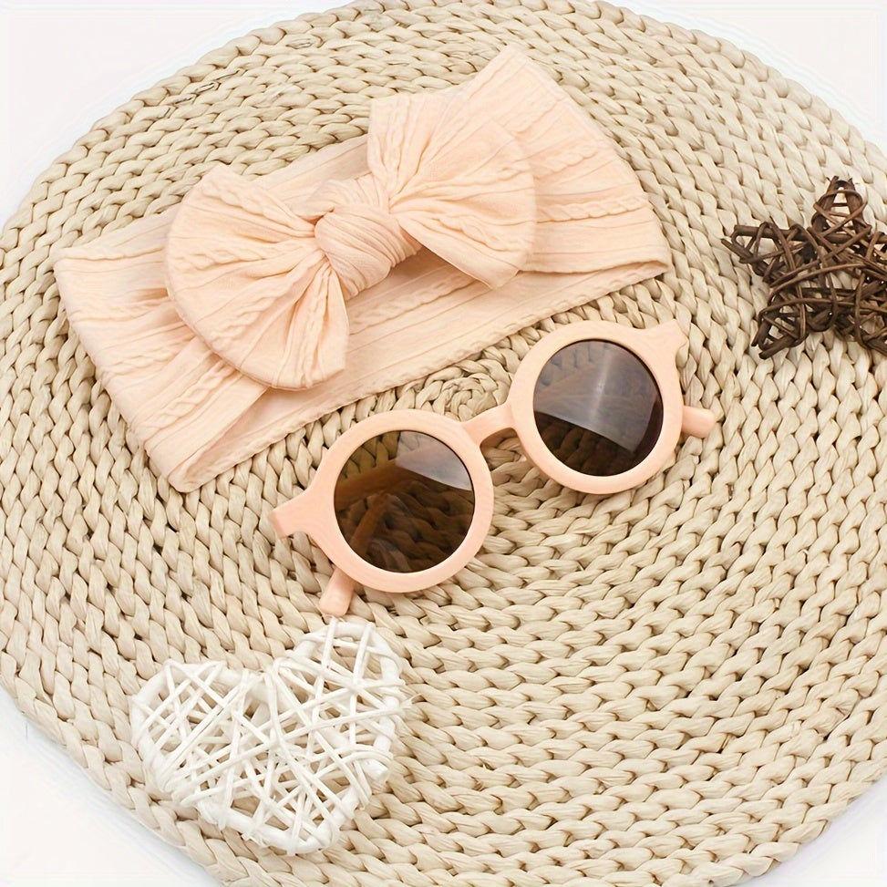Baby Girl Bow Headband & Sun Glasses Set