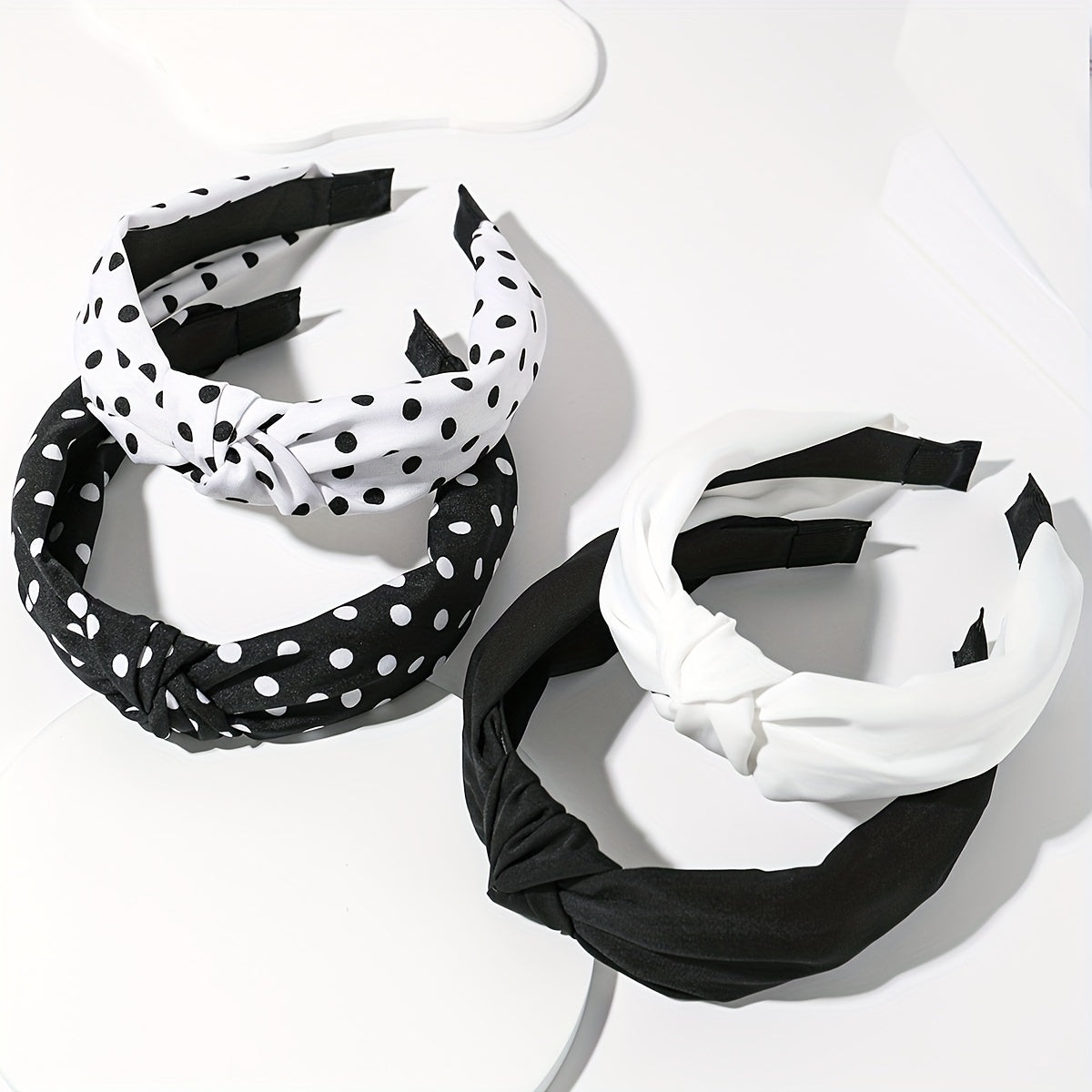 Women’s Fabric Knot Headbands - Timeless B&W Styles for Everyday Glam
