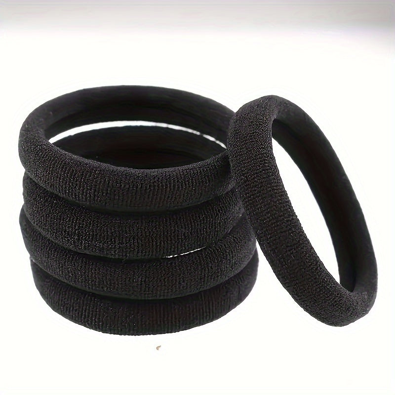 Simple Black Hair Rubber Bands for Women/Girls