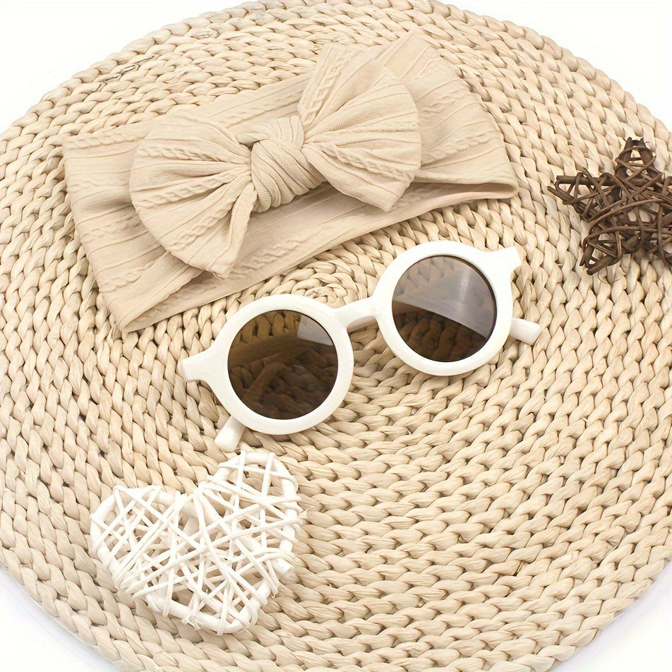 Baby Girl Bow Headband & Sun Glasses Set