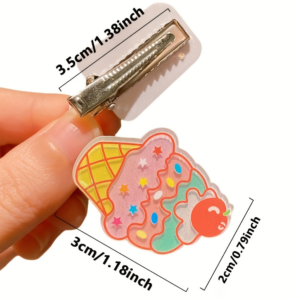 Cute Popsicle Acrylic Hair Clips - Girls/Women