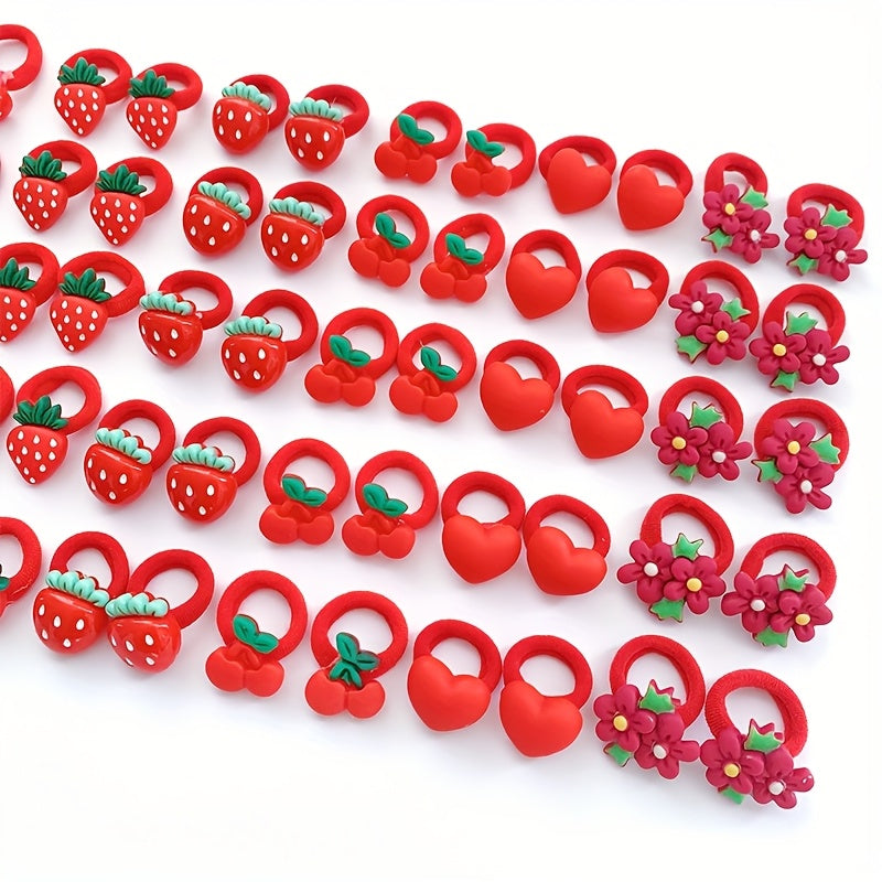 Cute Strawberry Hair Ties for Girls