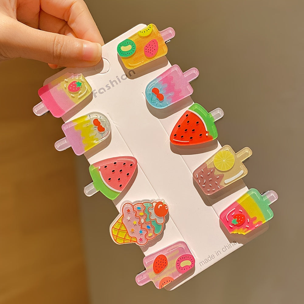 Cute Popsicle Acrylic Hair Clips - Girls/Women