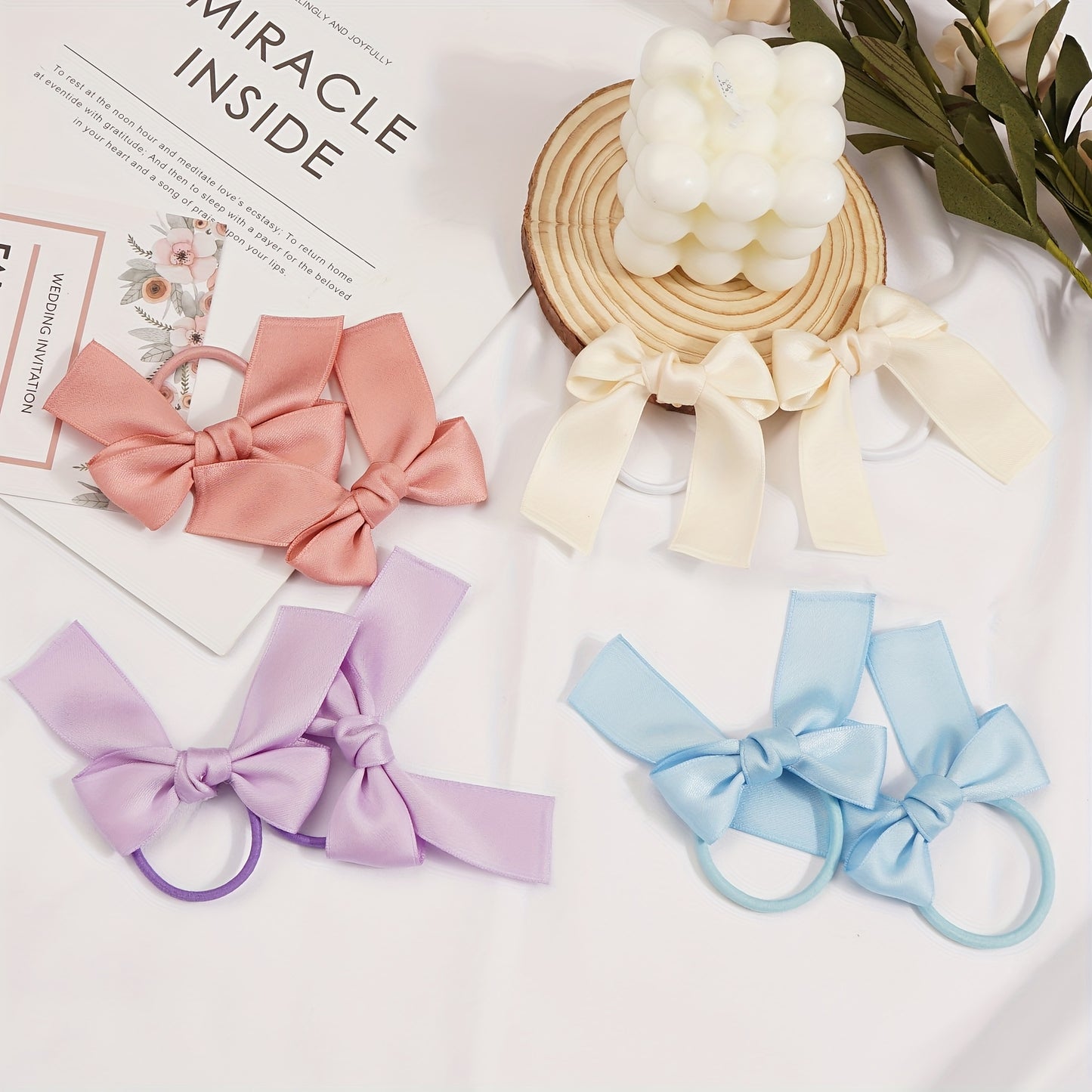 Toddler Girl Hair Bows – Ribbon Pigtail Ties & Ponytail Bands (Set of 14)