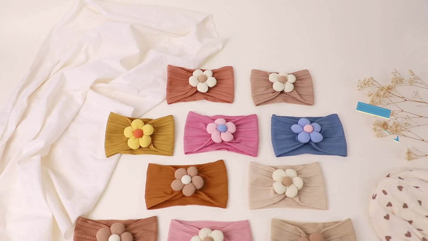 Luxe 12-Piece Floral Headband Set – Soft & Stylish Hair Accessories for Babies, Kids & Moms