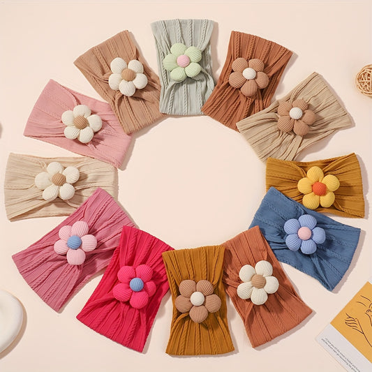 Luxe 12-Piece Floral Headband Set – Soft & Stylish Hair Accessories for Babies, Kids & Moms