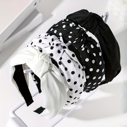 Women’s Fabric Knot Headbands - Timeless B&W Styles for Everyday Glam