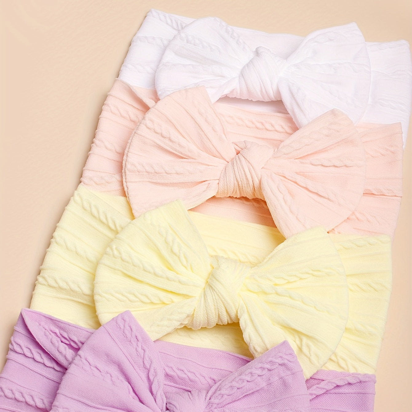 5PCS Summer Pastel Bows – Luxe Headbands for Babies & Toddl-errs!!
