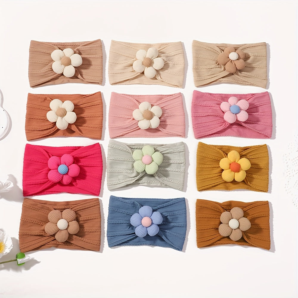 Luxe 12-Piece Floral Headband Set – Soft & Stylish Hair Accessories for Babies, Kids & Moms