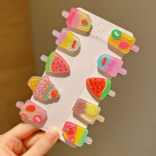 Cute Popsicle Acrylic Hair Clips - Girls/Women