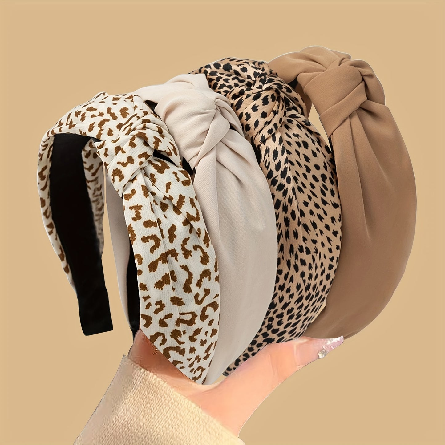 Elegant Leopard Print Knot Headbands for Women