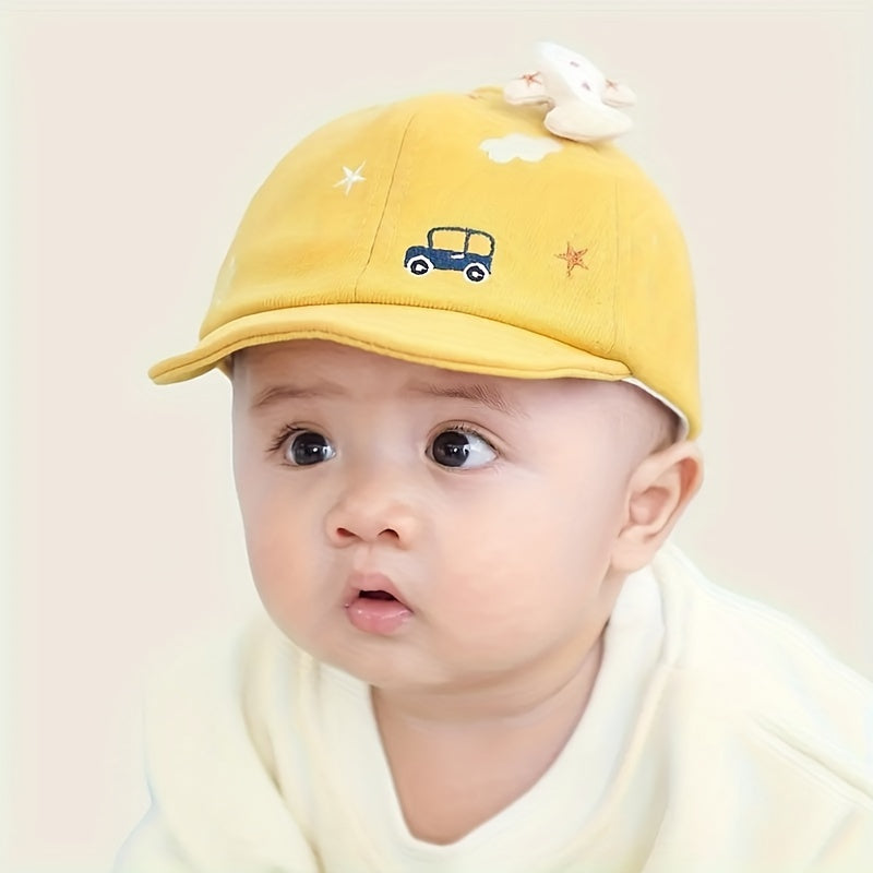 3–18M Baby Baseball Cap with Airplane – Lightweight Cotton Sun Hat for Boys & Girls