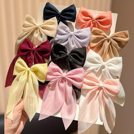 11PCS Korean Ribbon Bow Hair Clips