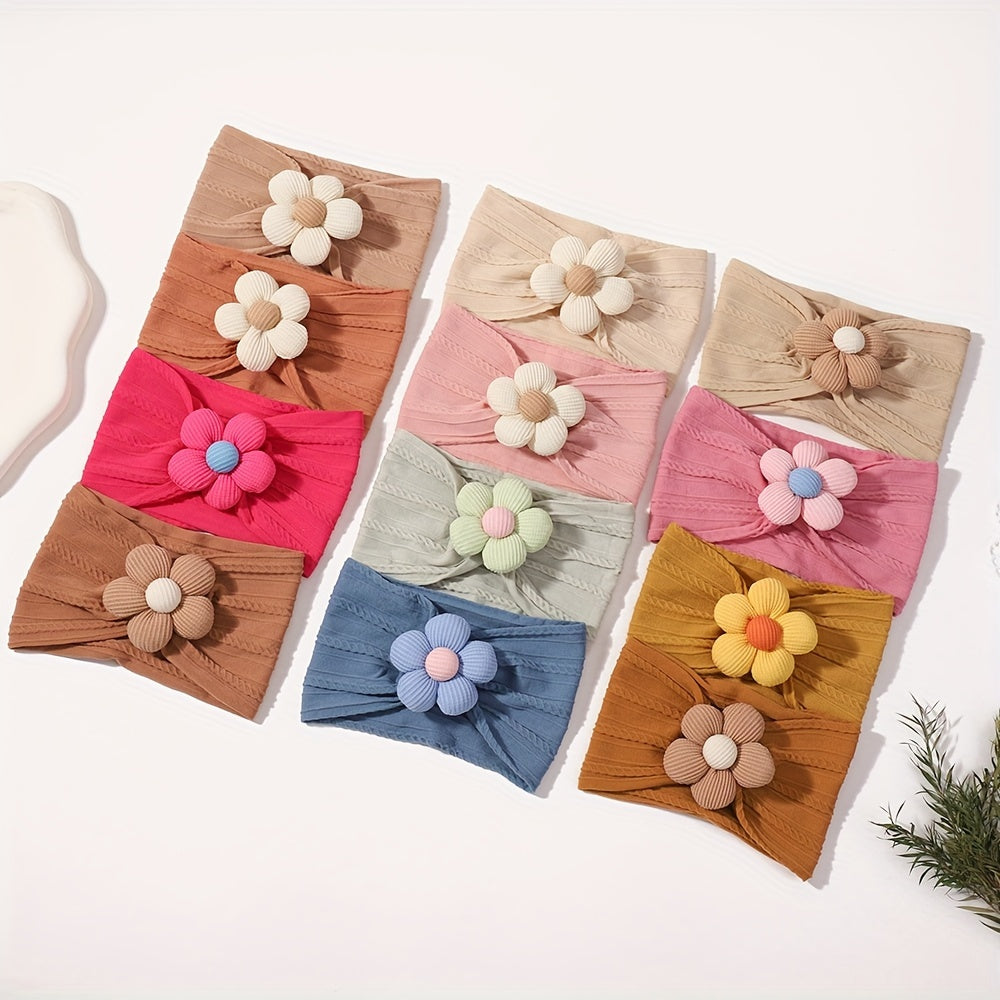 Luxe 12-Piece Floral Headband Set – Soft & Stylish Hair Accessories for Babies, Kids & Moms