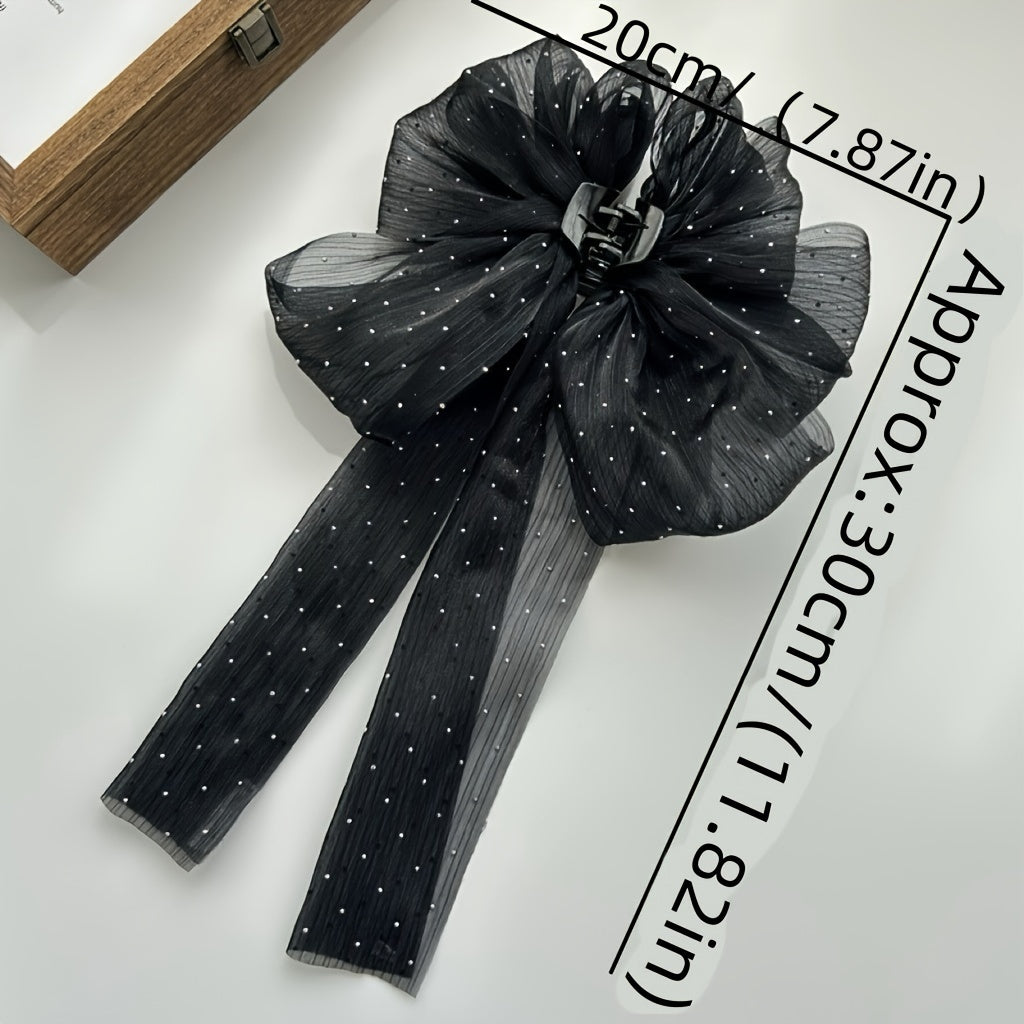 French New Style Bow Hair Clips with Long Ribbons