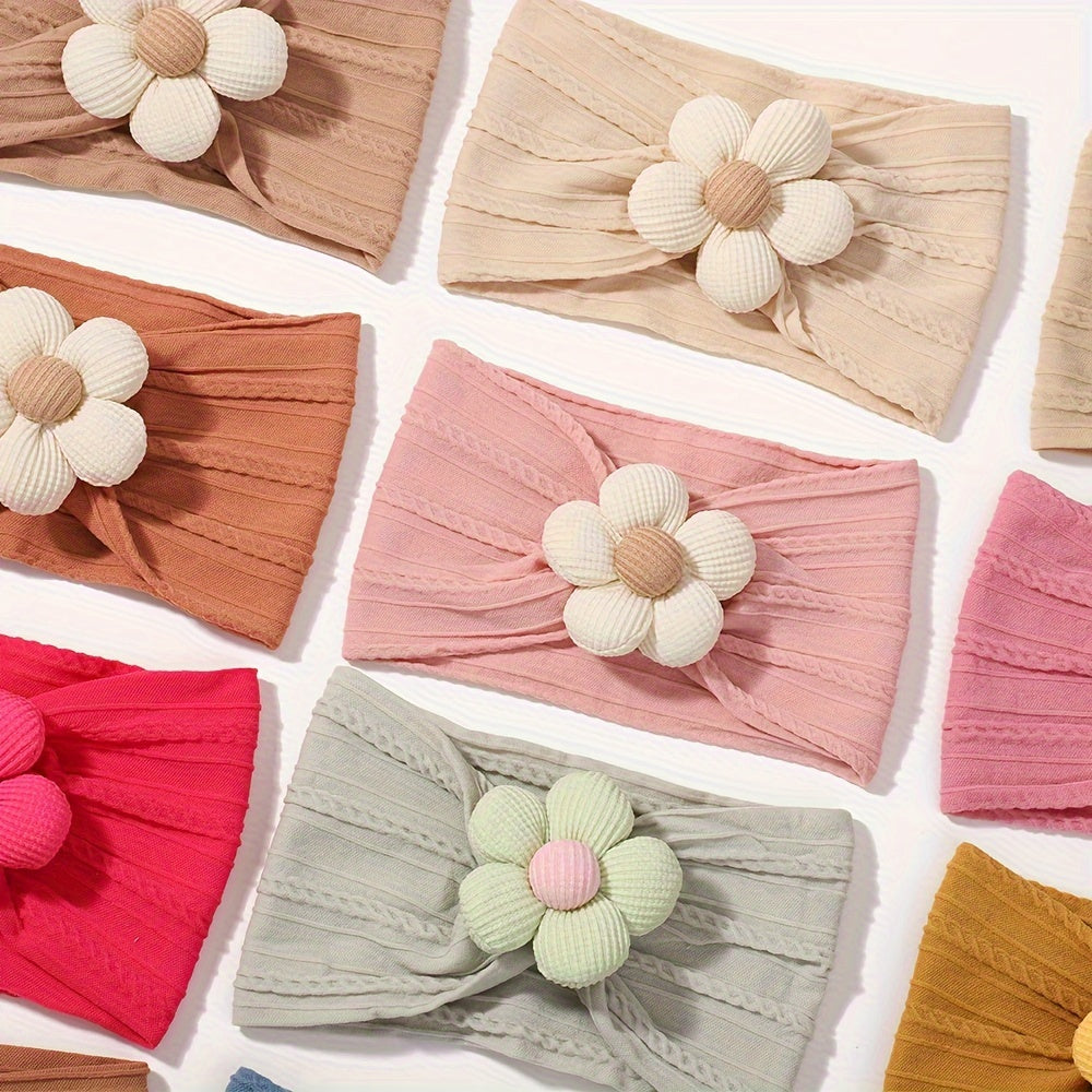 Luxe 12-Piece Floral Headband Set – Soft & Stylish Hair Accessories for Babies, Kids & Moms