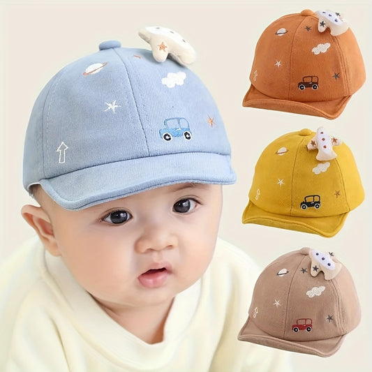 3–18M Baby Baseball Cap with Airplane – Lightweight Cotton Sun Hat for Boys & Girls